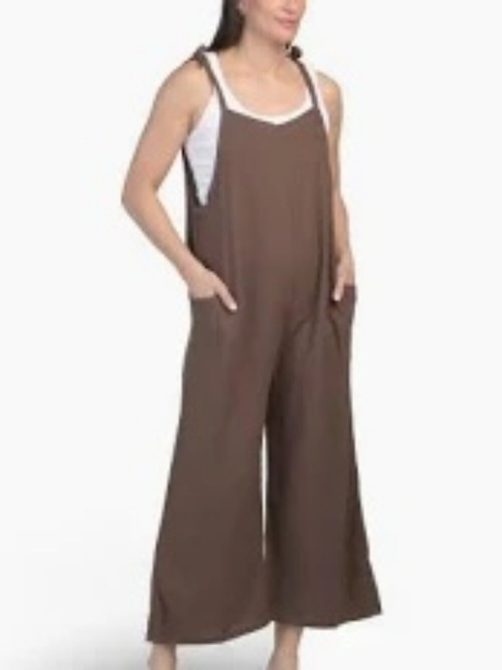 NWT: bobi LA Tie Shoulder Wide-Leg Jumpsuit Size XL